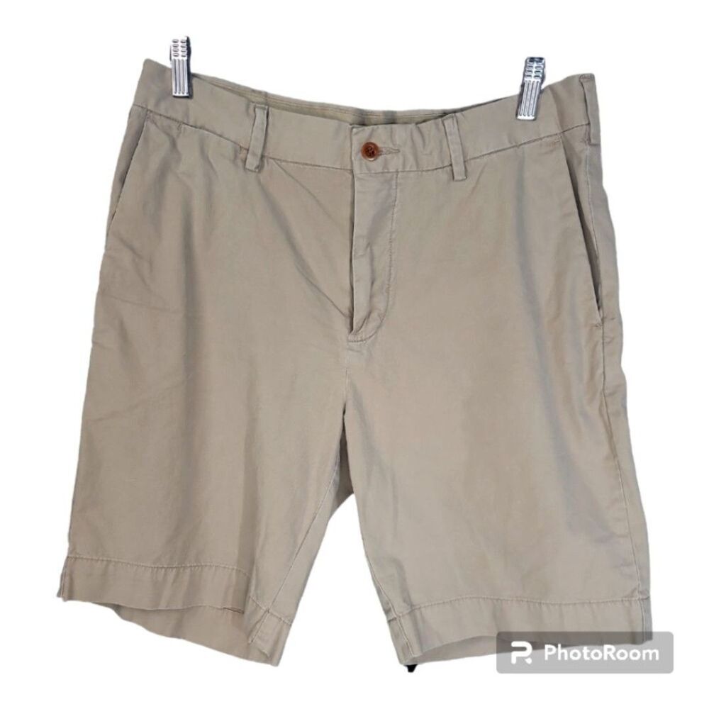 Polo Ralph Lauren Classic Fit Pima Cotton Flat Front Khaki Shorts Mens Size 33